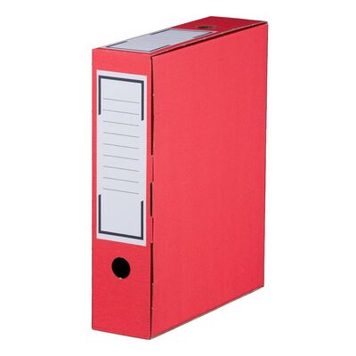 Archiv-Ablagebox farbig Schmal 80 mm Rot