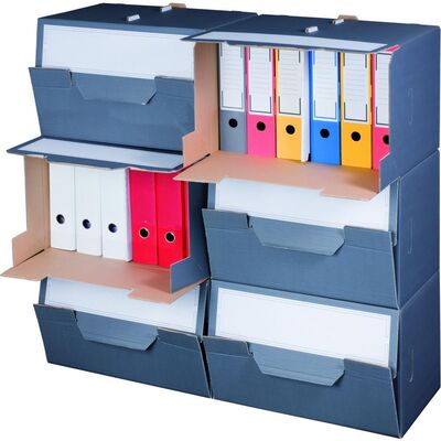 Archivbox für Ordner mit Frontklappe Entnahme vorne