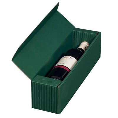 Deluxe Wellpapp-Geschenkverpackung für Flaschen 1er Grün