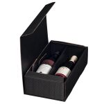 Deluxe Wellpapp-Geschenkverpackung für Flaschen 2er Schwarz