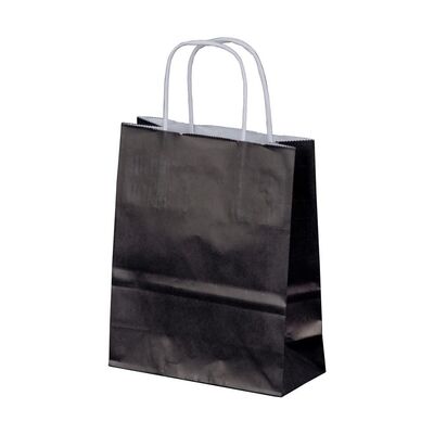 Papiertragetaschen farbig 180x80x220mm Schwarz