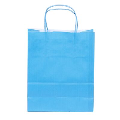 Papiertragetaschen farbig 180x80x220mm Blau/Türkis