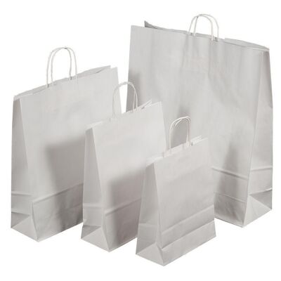 Papiertragetaschen mit verstrkten Kordelgriffen 18l Wei