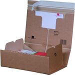 Pack-Box mit Haftklebung und Aufreißfaden A4 Braun