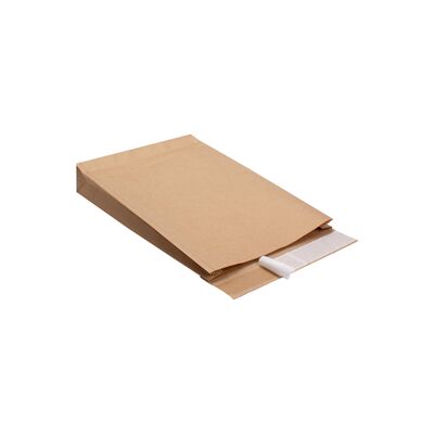 Papierversandtasche 250 x 50 x 353 + 50 mm braun