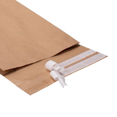 Papierversandtasche 300 x 80 x 430 + 110 mm braun Doppelfixverschluss