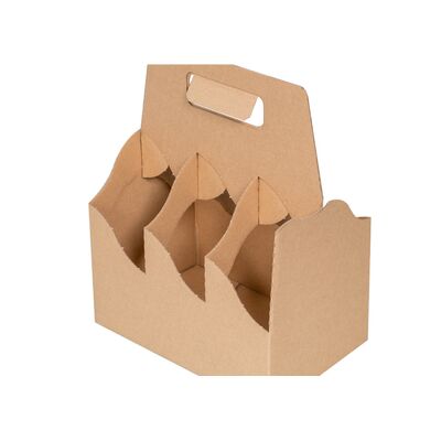 Flaschen- und Biertragerl aus Wellpappe 225x150x280 mm braun