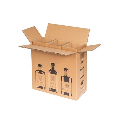 Versandkarton für Gin Flasche, 3er