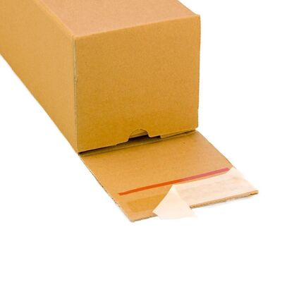 Plan-Box, quadratisch mit doppelter Haftklebung und Aufreißfaden 435 x 105 x 105 mm A2