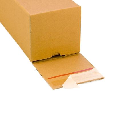 Plan-Box, quadratisch mit doppelter Haftklebung und Aufreifaden 435 x 105 x 105 mm A2